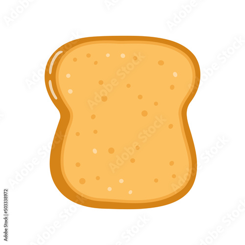 Cute funny sliced toast bread character. Vector hand drawn cartoon kawaii character illustration icon. Isolated on white background. Sliced toast bread character concept