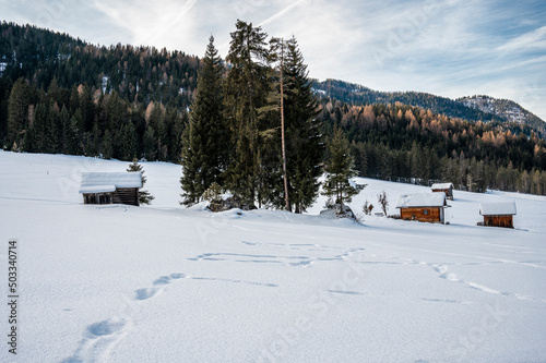Winter in the San Vigilio di Marebbe valley of the Dolomites © Nicola Simeoni