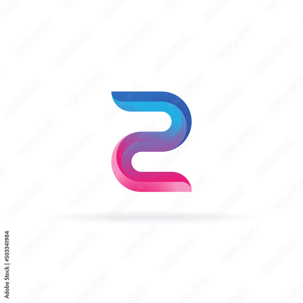 Number 2, logo design template. Vector illustration. Pseudo 3d logotype or emblem. Number 2, logo design template. Vector illustration. Pseudo 3d logotype or emblem.