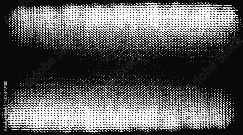 Monochrome texture composed of irregular graphic elements. Distressed uneven grunge background. Abstract vector illustration. Overlay for interesting effect and depth. Isolated on white background.