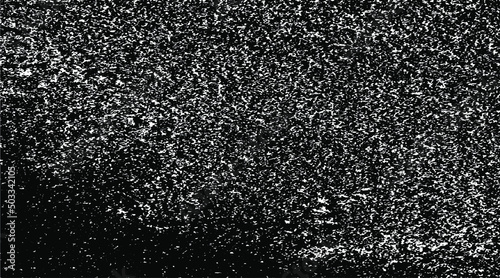 Abstract vector noise. Small particles of debris and dust. Distressed uneven background. Grunge texture overlay with fine grains isolated on white background. Vector illustration. EPS10.