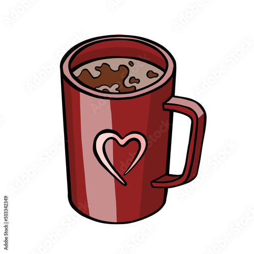 cup  coffee mug with love isolated on white background. vector