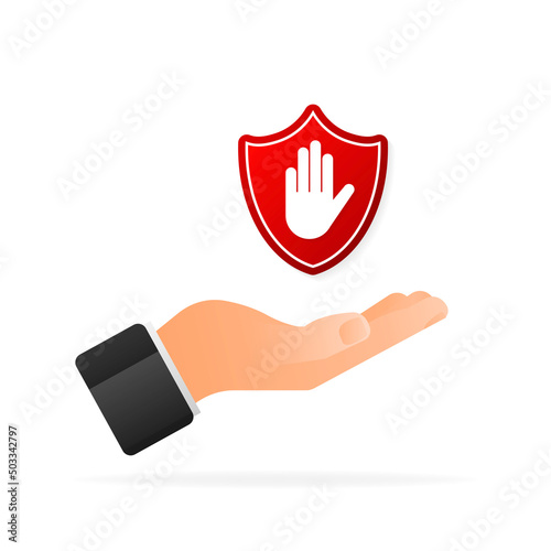 Advertising with ad blocked for promotion design. Vector illustration