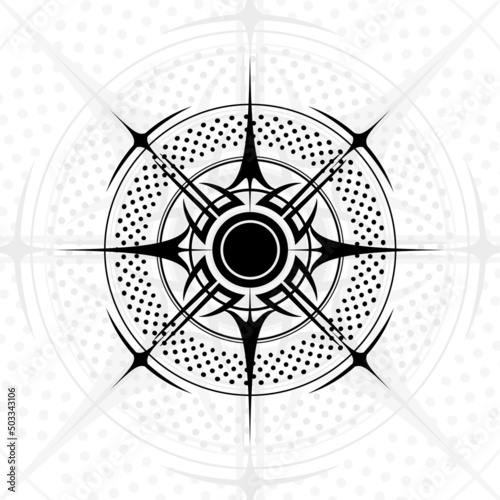 Wind rose scandinavian shadow symbol