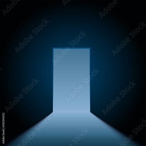 Open door with shine rays