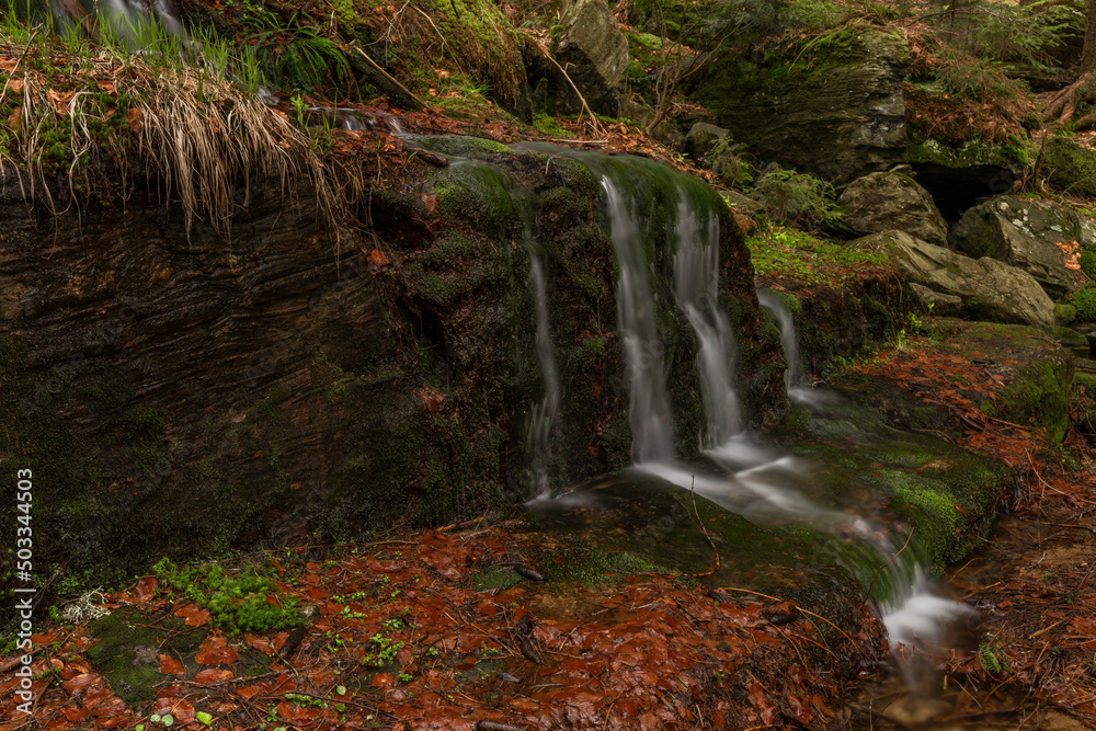 Geigenbachfalle waterfall near Groser Arber hill in Germany Geigenbachfalle waterfall near Groser Arber hill in Germany