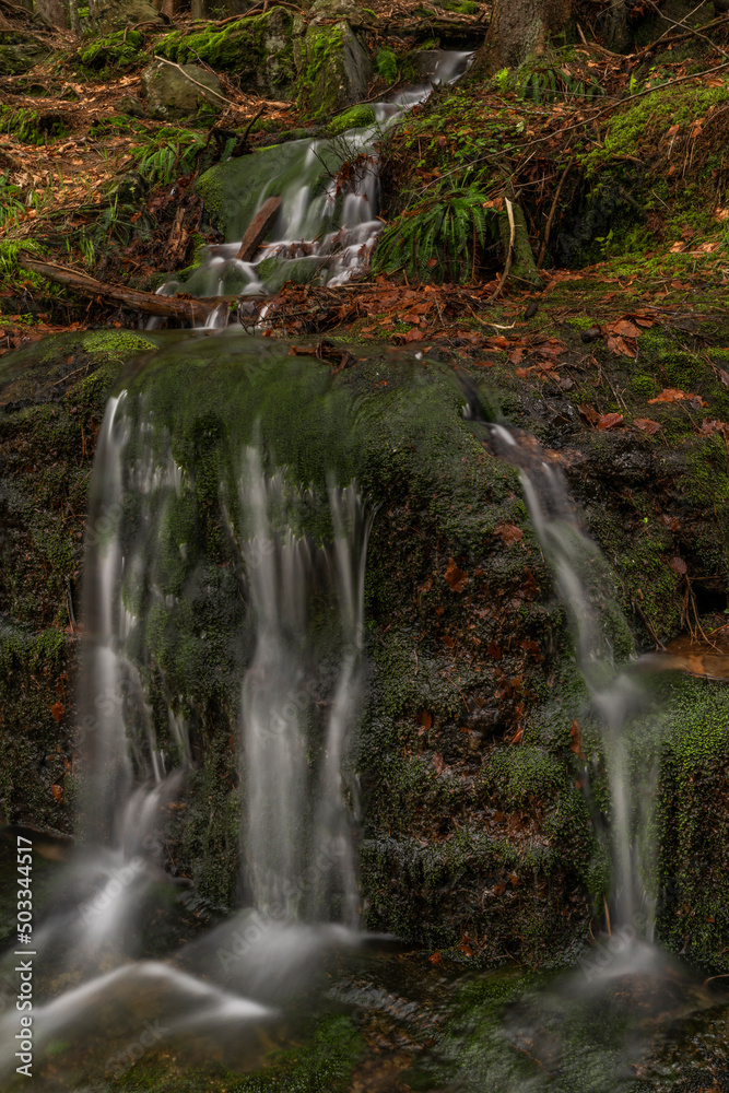 Fototapeta premium Geigenbachfalle waterfall near Groser Arber hill in Germany