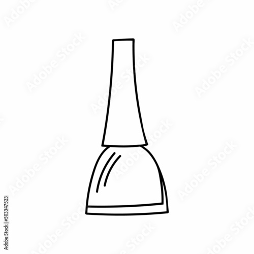 Doodle nail polish icon in vector. Hand drawn nail polish icon in vector. Doodle nail polish illustration in vector. Nail varnish icon