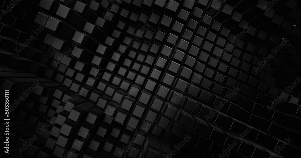 animated abstract background of the black cubes