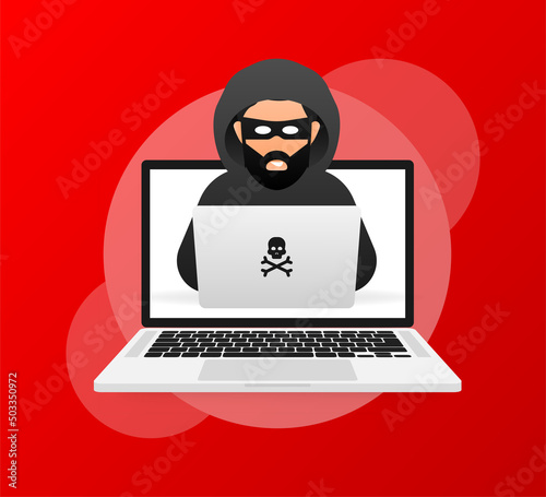 Hacked, great design for any purposes. Internet technology. Cyber crime, hacker attack. Phishing scam.