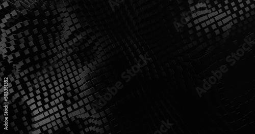 animated abstract background of the black cubes
