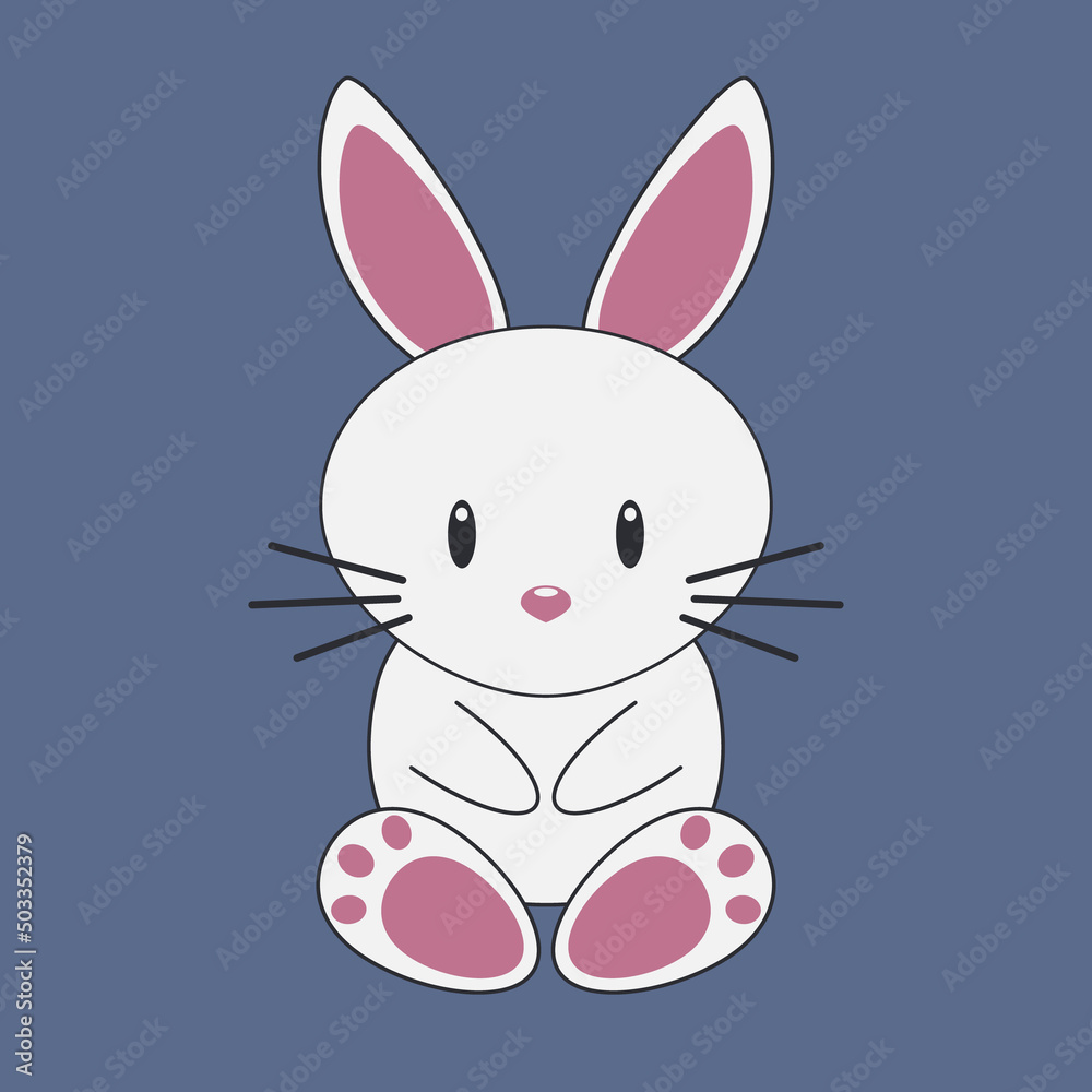 Fototapeta premium Cute little bunny. Vector background