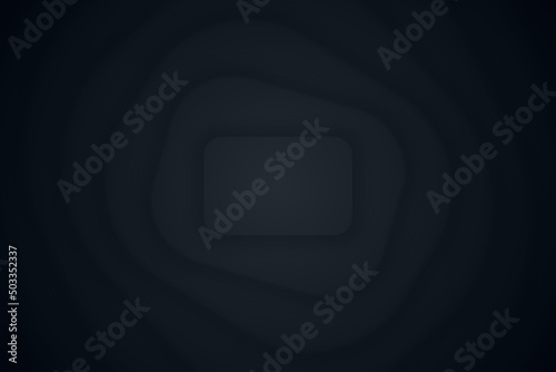 Dark Grey Material Design Spinning Rounded Rectangles 3D Render Futuristic Abstract Technology Layered Background. Rectangular Rippled Structure Plain Dark Monochrome Wallpaper In 8K Hight Definition