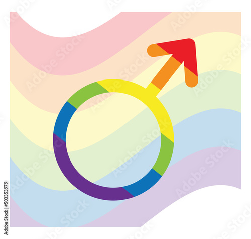 Sign with flag in honor of LGBT Pride Day. Illustration Stop homophobia for the International Day against Homophobia. Vector flat illustration with background. Use as banner, poster, sticker, print