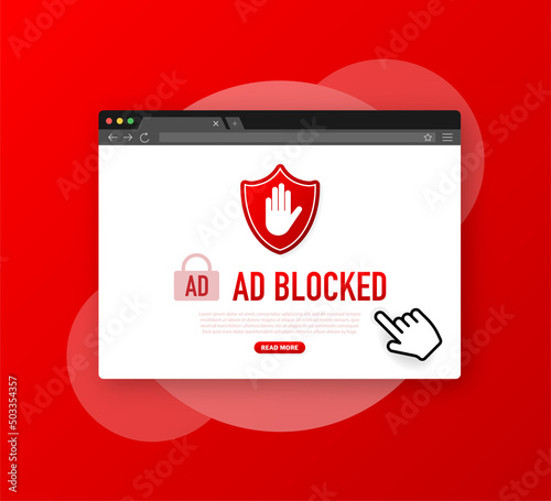 Advertising with ad blocked for promotion design. Vector illustration