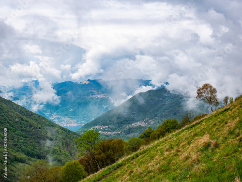 Landscape of Lake Como from the mountains of Valassina © Nikokvfrmoto