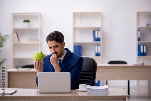 Photography Young male employee in retirement concept