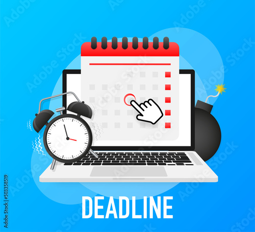 Deadline concept for banner design. Calendar reminder. Time appointment, reminder date concept
