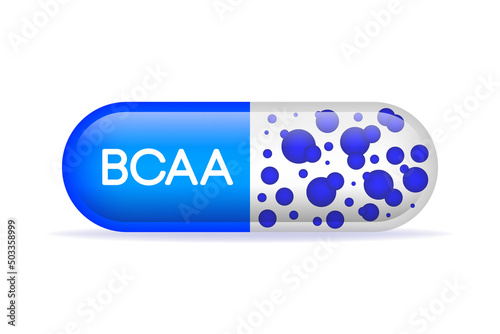 Flat icon with bcaa capsule. Flat icon capsule.