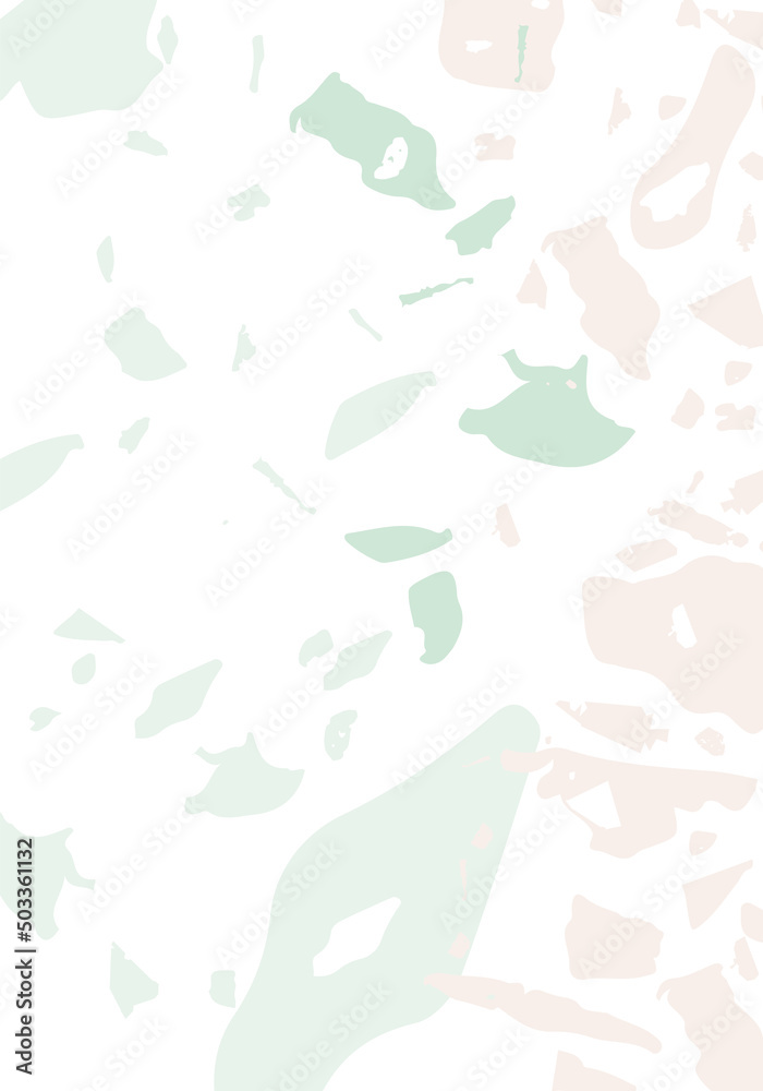 Terrazzo modern abstract template. Pink and green