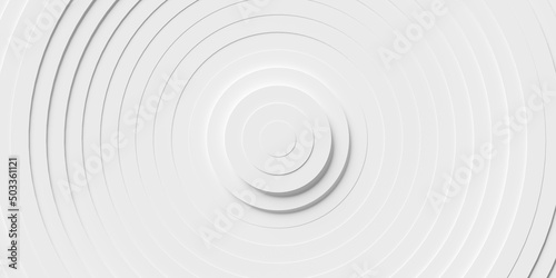 Wave shaped offset white concentric rings or circles background wallpaper banner flat lay top view from above photo