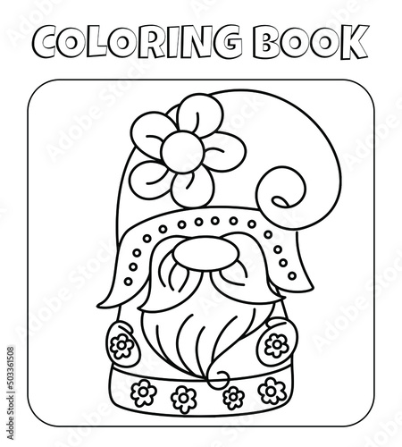 fairy tale forest gnome coloring page