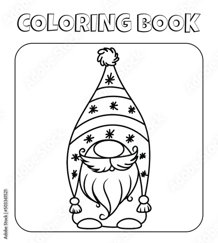 fairy tale forest gnome coloring page
