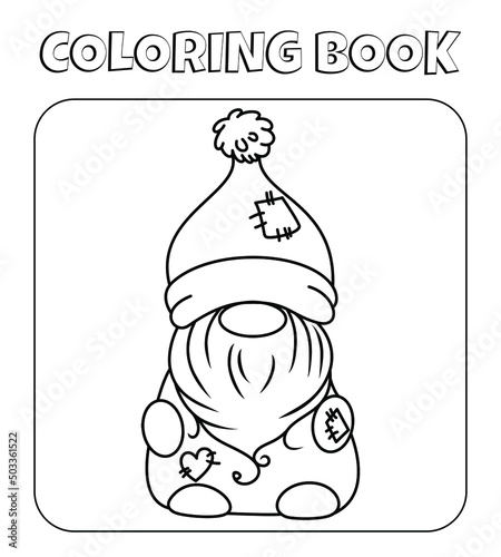 fairy tale forest gnome coloring page