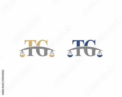 Letters TG Logo With Scale of Justice Logo Icon 001
