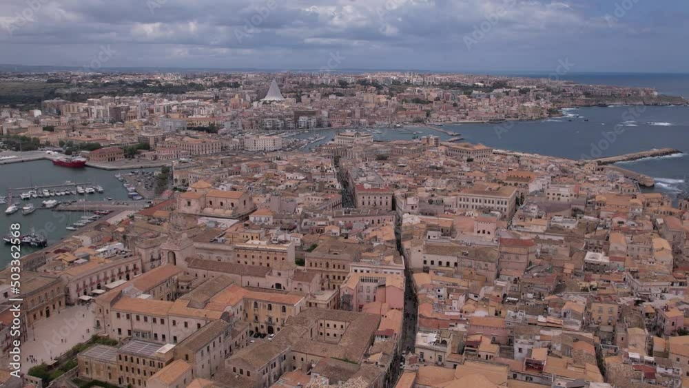 Ortigia is a small island in the bay, near the city of Syracuse.