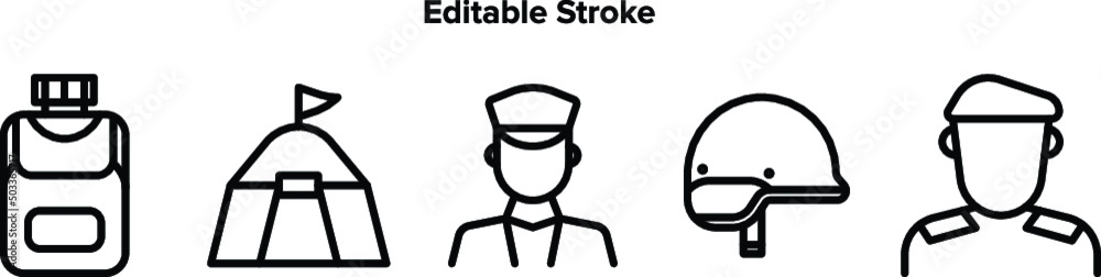 Military line icon pack. Vector graphic illustration. Suitable for website design, logos, applications, templates, and UI. Military line icon pack. Vector graphic illustration. Suitable for website design, logos, applications, templates, and UI.