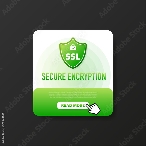 Secure connection icon vector illustration isolated on white background. Flat style secured ssl shield symbols, protected safe data encryption technology.