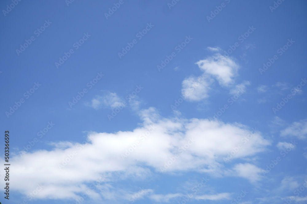 空に浮かぶ可愛い雲の風景写真・青空・天気・雲