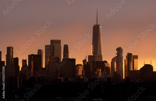 Manhattan Skyline Sunset