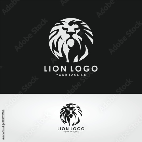 Vector illustration of a lion logo, emblem design.