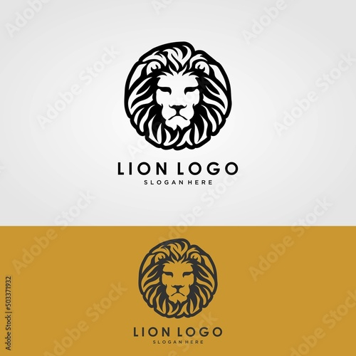 Vector illustration of a lion logo, emblem design.