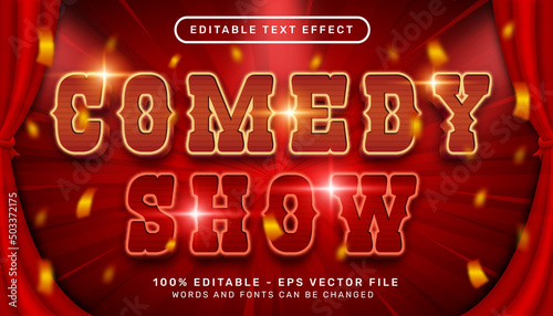 comedy show 3d text effect and editable text effect