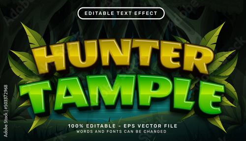 hunter temple 3d text effect and editable text effect