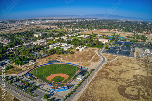Aerial View of a Public Land University in Bakersfield, California