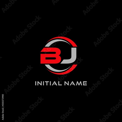 Letter BJ logo combined with circle line, creative modern monogram logo style