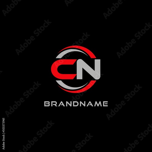 Letter CN logo combined with circle line, creative modern monogram logo style