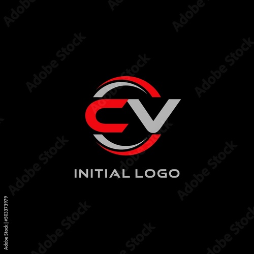 Letter CV logo combined with circle line, creative modern monogram logo style