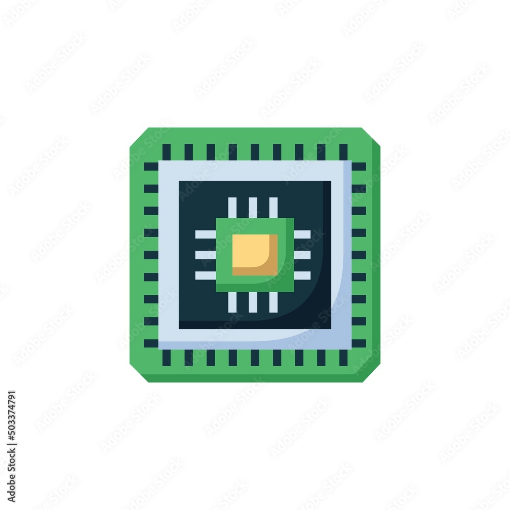 processor vector icon. computer component icon flat style. perfect use for logo, presentation, website, and more. simple modern icon design flat style