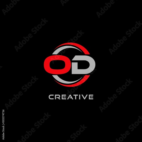 Letter OD logo combined with circle line, creative modern monogram logo style