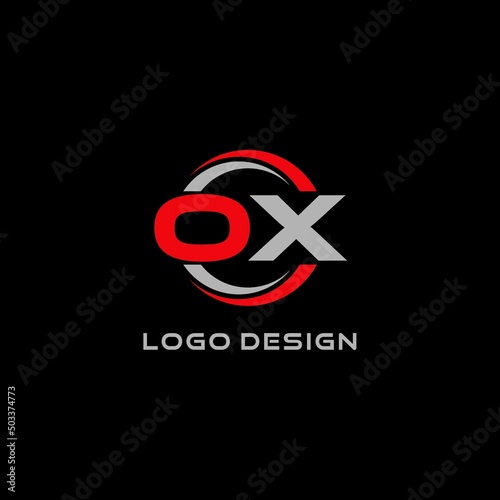 Letter OX logo combined with circle line, creative modern monogram logo style