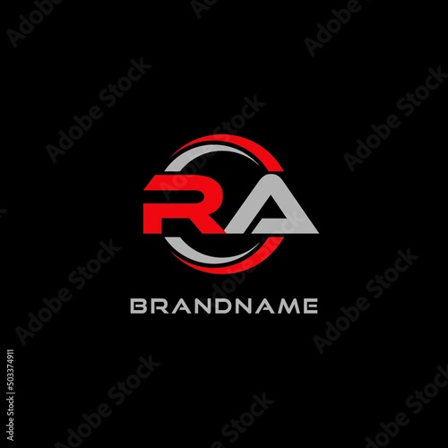 Letter RA logo combined with circle line, creative modern monogram logo style