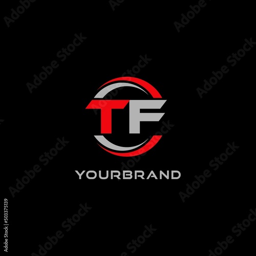 Letter TF logo combined with circle line, creative modern monogram logo style