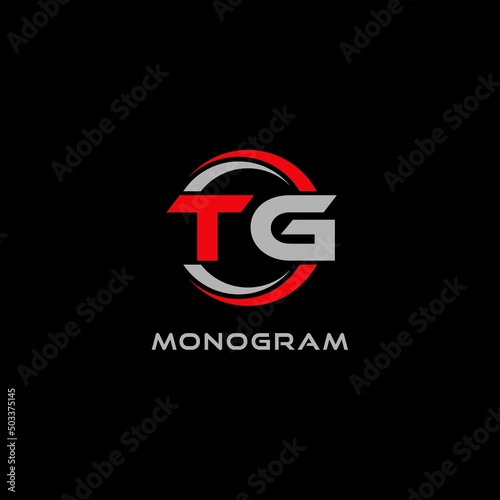 Letter TG logo combined with circle line, creative modern monogram logo style