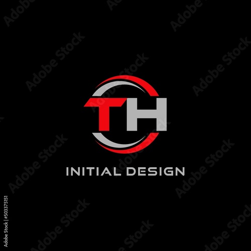 Letter TH logo combined with circle line, creative modern monogram logo style