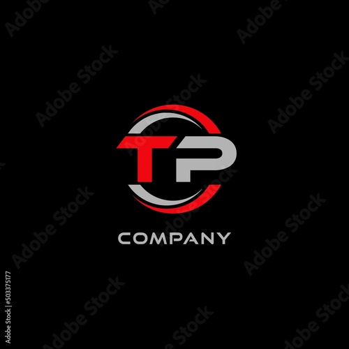 Letter TP logo combined with circle line, creative modern monogram logo style